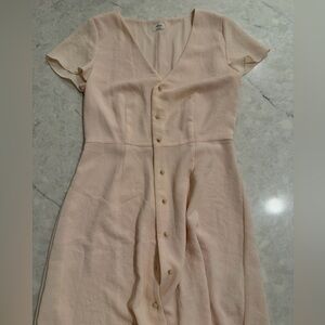 Wilfred Pale Blush Button-Front Fit-and-Flare Dress